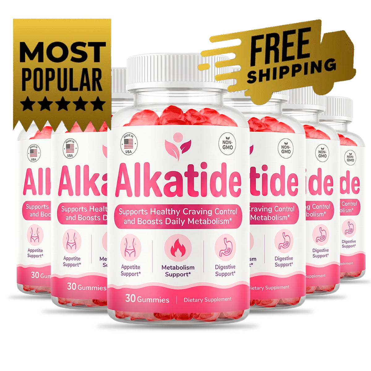 Alkatide six-bottle package